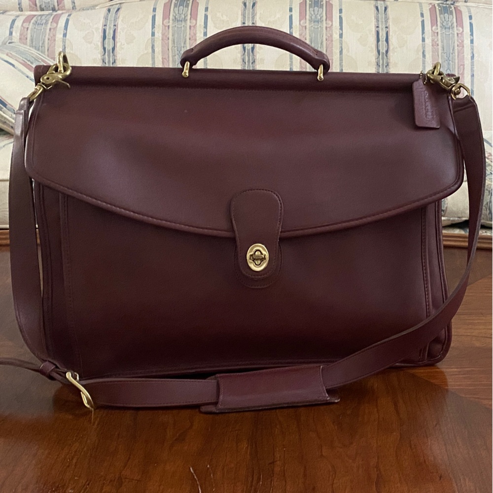 Coach Leather 5266 Beekman Briefcase Maroon